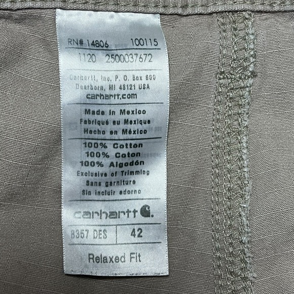 Carhartt Relaxed Fit Men 42 Khaki Cargo Cotton 8357 DES Shorts‎ - Picture 3 of 3